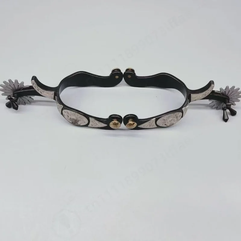 New Western Horse Spurs, Hand‑Carved Classic Equestrian Riding Equipment for Horse Training