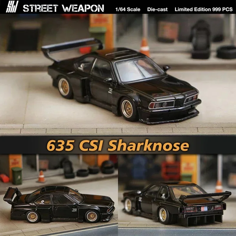 SW 1:64 635 CSI Sharknose E24 Modified Diecast Diorama Car Model Collection Miniature Toys Street Weapon