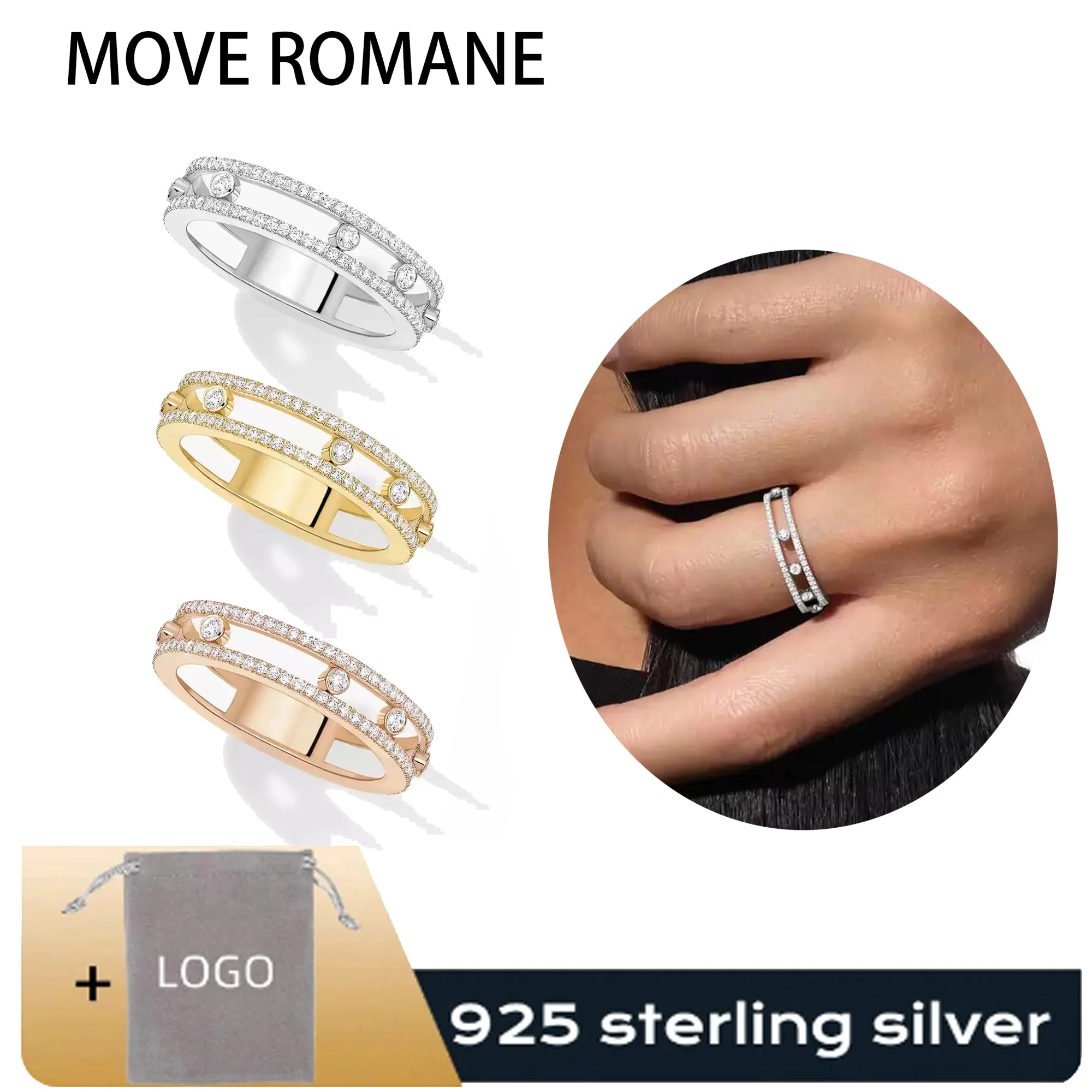 

Minimalist New Pure Silver s925 MOVE ROMANE Series Messi Family Personalized Trendy Women's Gift Ring