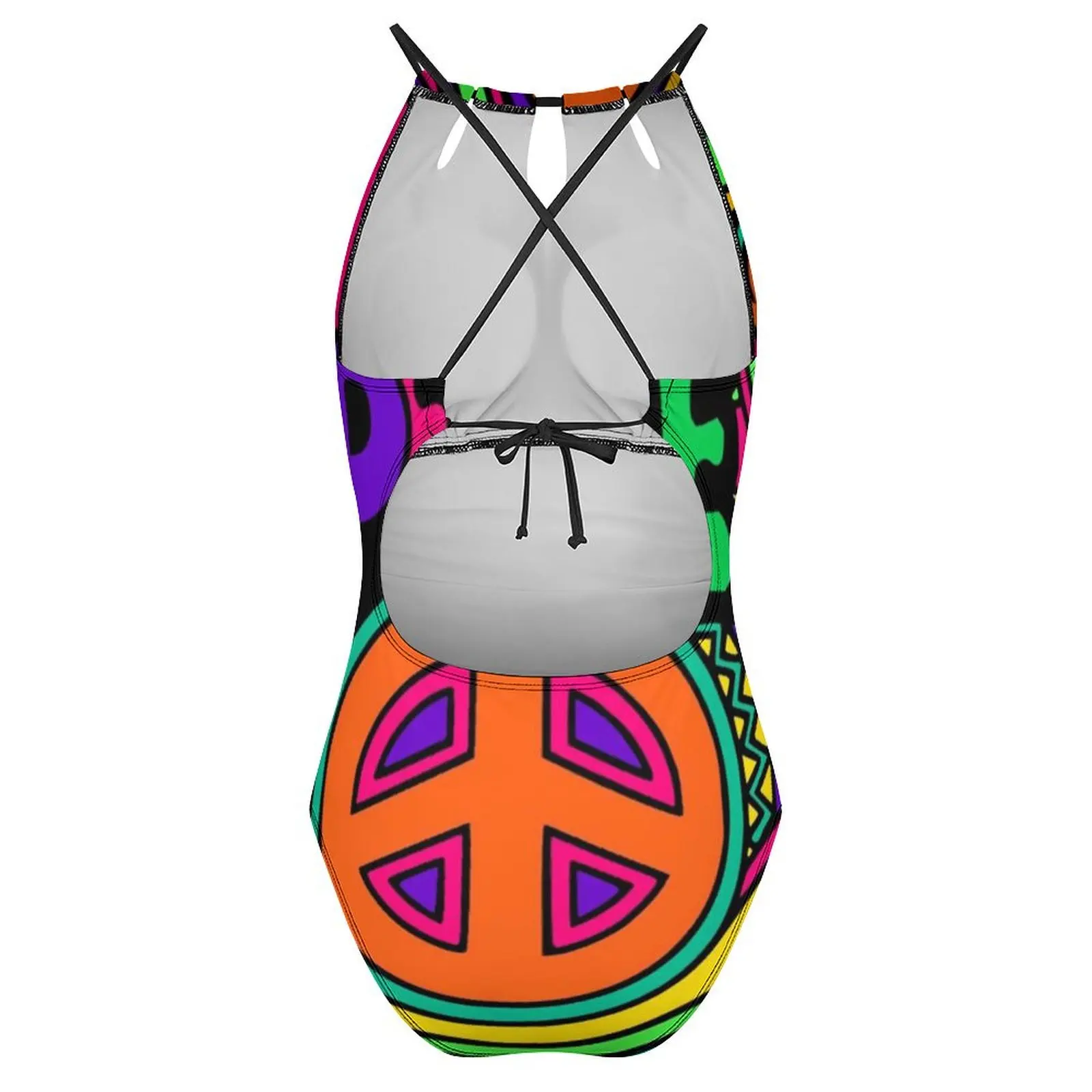 جميلة الوردي السلام ملابس السباحة مثير الملونة الهبي تصميم قطعة واحدة ملابس السباحة رفع ارتداءها خمر ملابس الشاطئ الرياضية