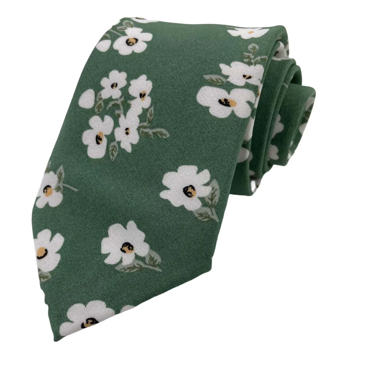 VEEKTIE Fashion Neckties for Men boys Original Sage Green Emerald Cotton Linen 6CM Slim Ties Wedding Party Solid Regular Casual