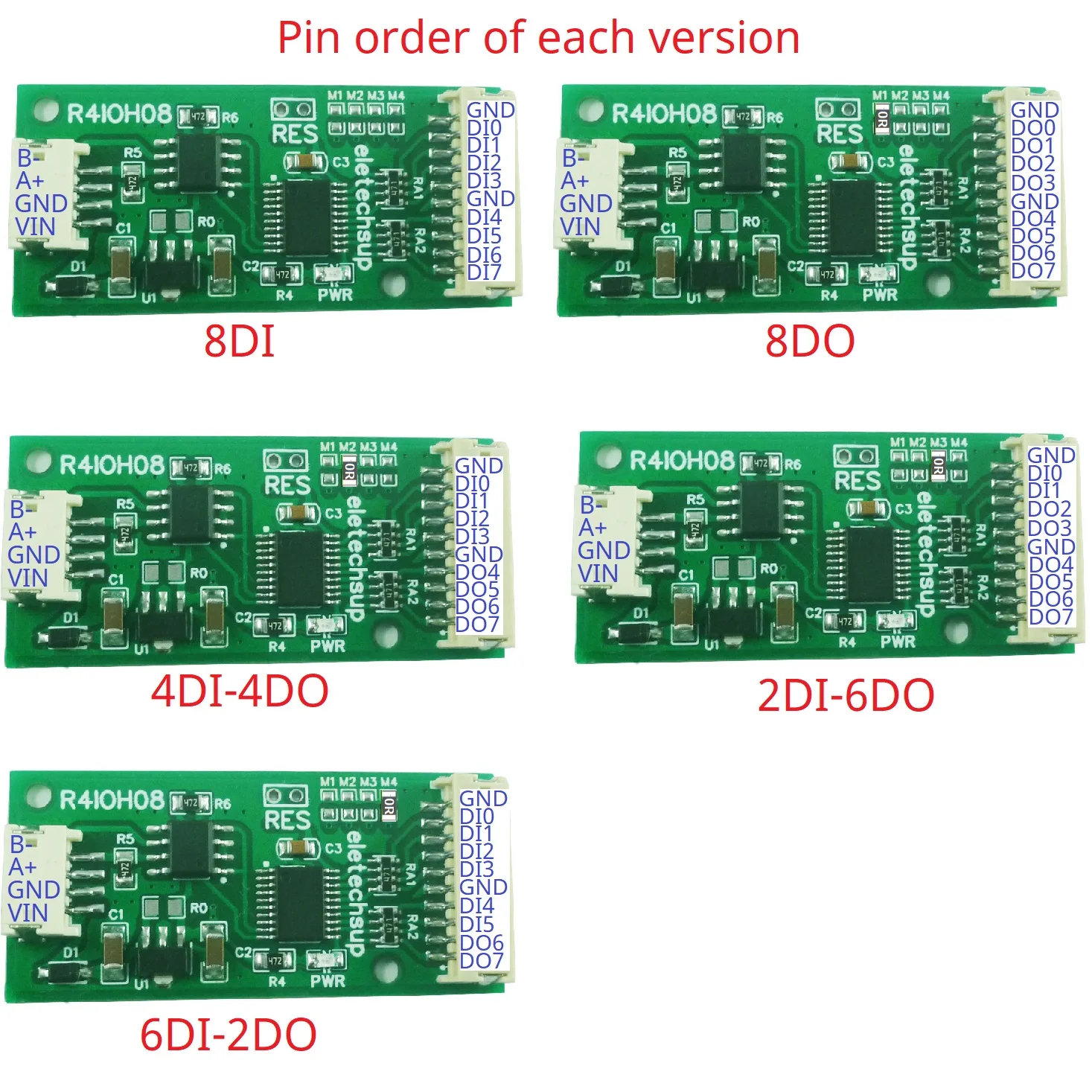 Picture 5: RS485 Digital IO Module 8 Channel Input Output for Industrial Automation Arduino PLC Control 12V 24V DC