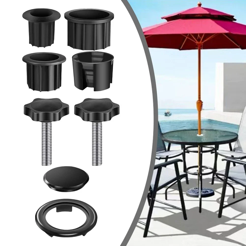 

8pcs/sets Plastic Pipe Sleeve Fixing Screws Patio Sun Umbrella Base Bracket Replacement Accessories Support Ring Socket