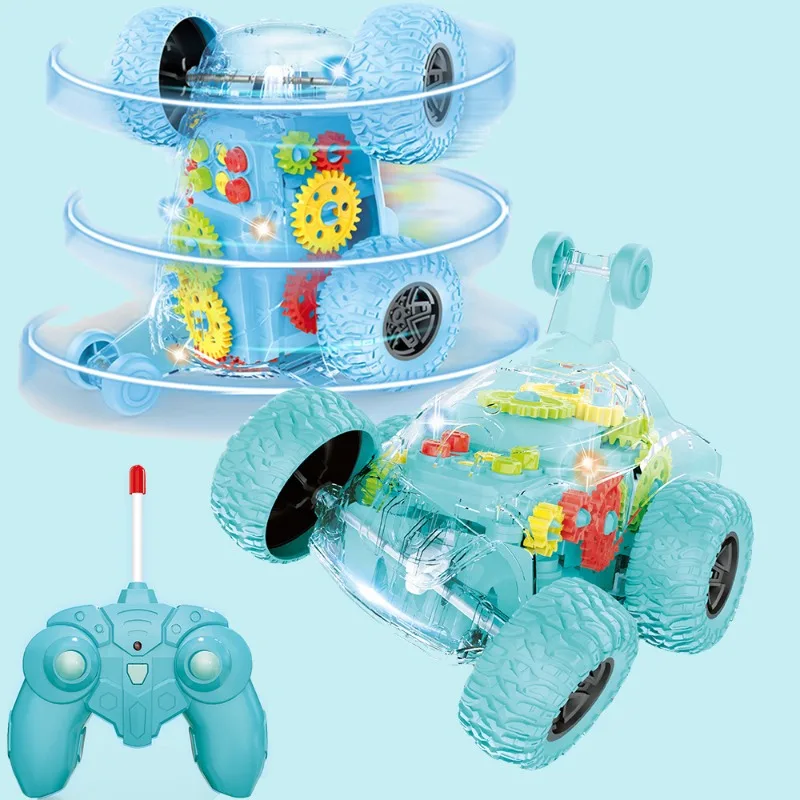 Modèle de voiture électrique télécommandé créatif, 6 types, jouet rotatif à 360 degrés, camion à benne basculante avec lumière clignotante, jouet cadeau pour enfant