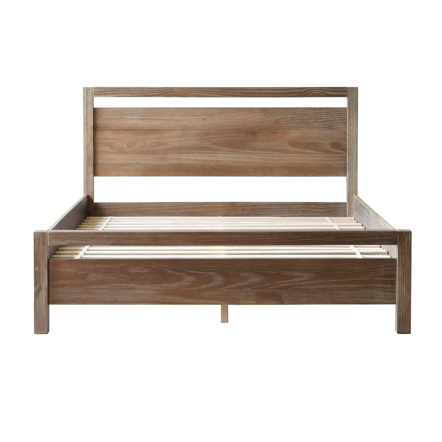 Solid Wood King Bed Loft Style Weathered Pine Finish, Customized