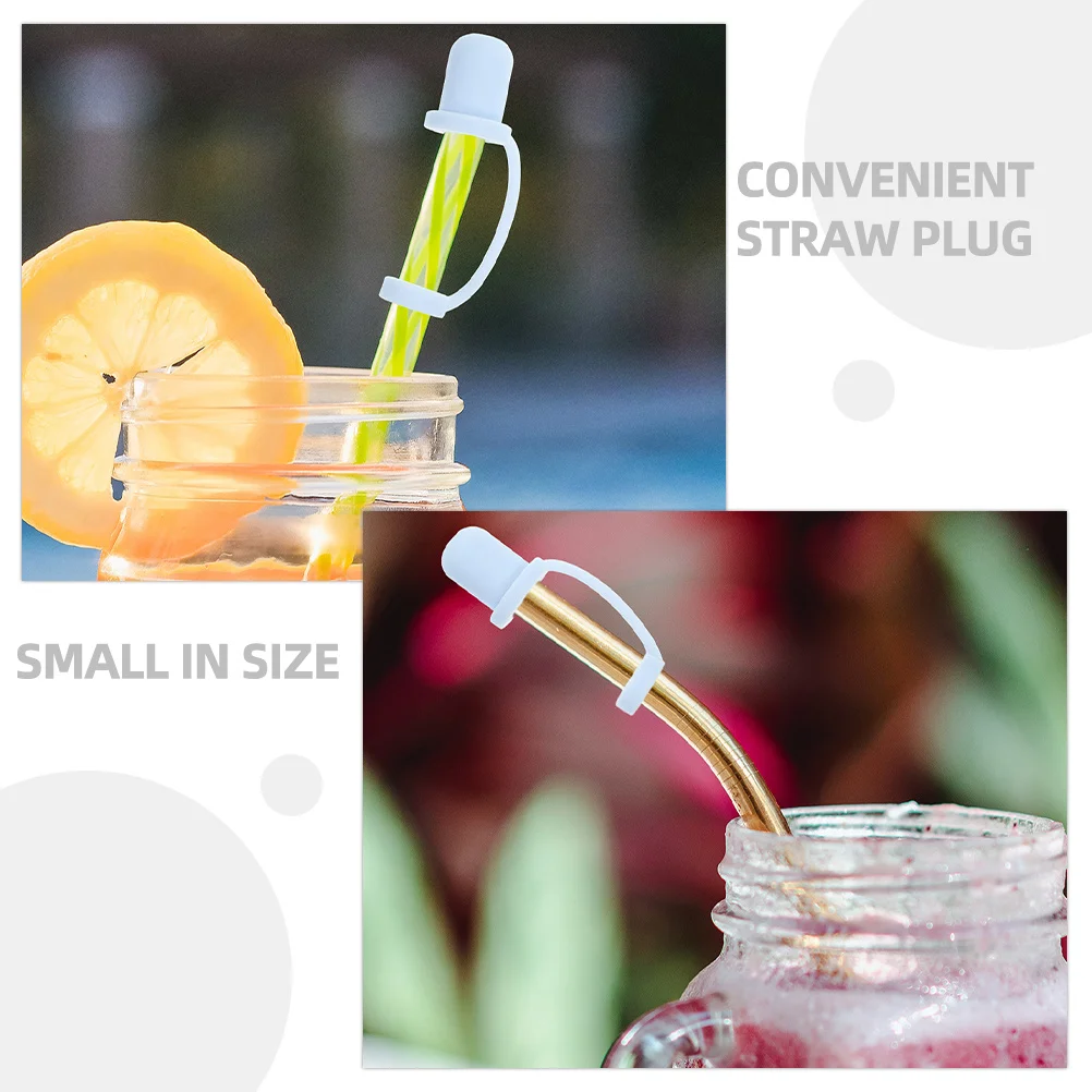 

6Pcs Silicone Straw Covers Tips Protectors Reusable Drinking Straw Caps Easy to Store and Install Tips Protector