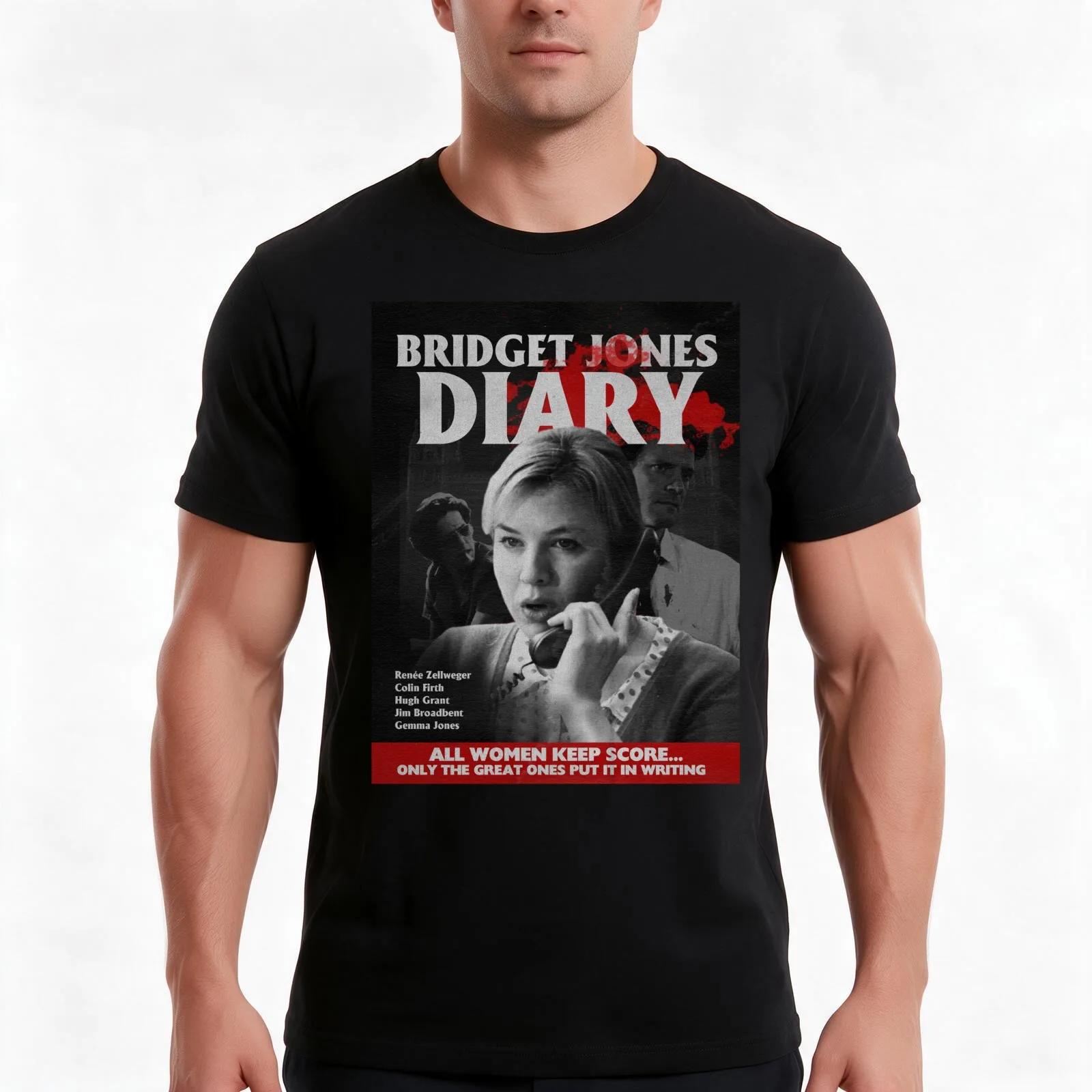 Bridget Jones Diary 2001 Classic Horror Design T-Shirt, Summer Casual Cotton Tee, Oversized Streetwear Tops, Unisex Men Women