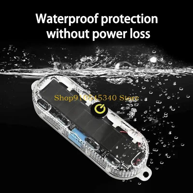 U2JA Waterproof Vehicle Safety Light Solar Energy Charging 7 Color Vibration Alert