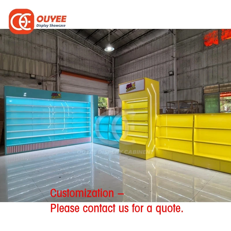 custom.Bespoke Designer Melamine Retail Display System Supplier Acrylic Candy Display