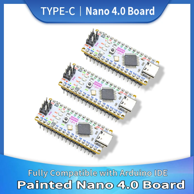 Color Nano V4.0 Development Board(Arduino Nano 3.0 compatible) Type-C Nano 4.0 Welding Board ATMEGA328PB  for Arduino IDE