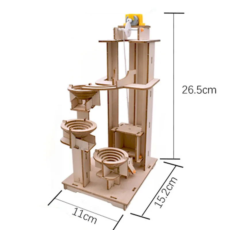 Kids Science Speelgoed Tracking Balls Stamfysica Technologie Gadget Diy Houten Mechanische 3d Puzzel Kit Educatief Speelgoed Voor Kinderen