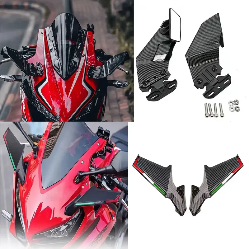 

For Honda CBR650R CBR500R CBR400R CBR 650R 2019 -2024 Motorcycle Side Mirrors Winglets Wind Wing Adjustable Rotating Rearview