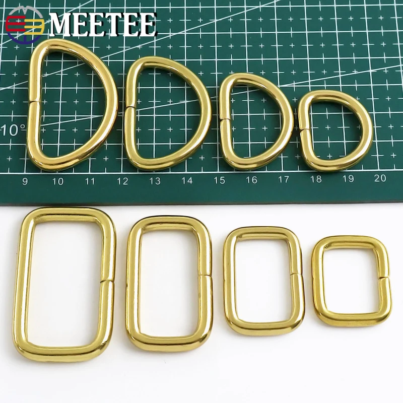 5/10 قطعة 10-38 مللي متر الصلبة النحاس D حلقة أبازيم حقيبة يد الأشرطة المشبك طوق بكلاب حزام ربط مشبك إكسسوارات الأجزاء الداخلية للكمبيوتر ذاتية الصنع