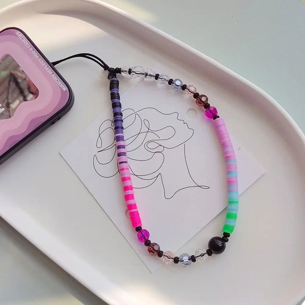 Beaded Women Wristlet String Pearl Crystal White Pearl Anti-Lost Lanyard Mobile Phone Chain Phone Wrist Strap Phone Lanyard