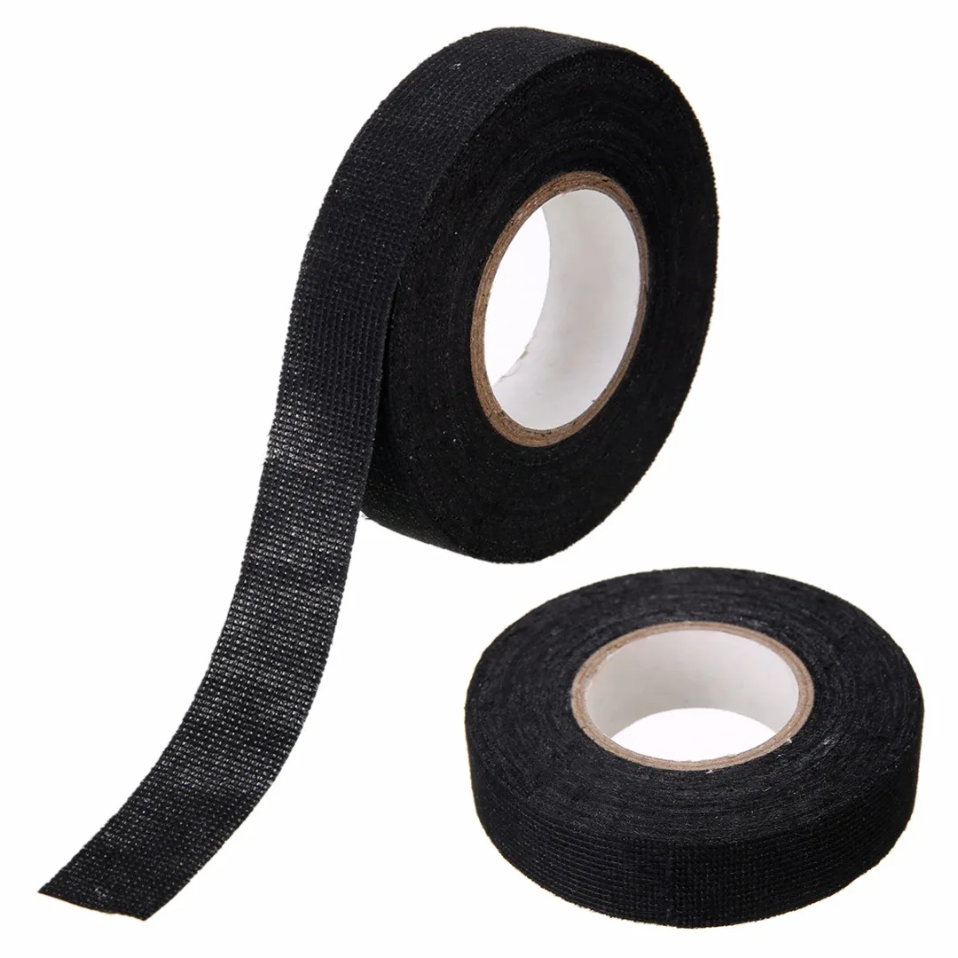 200pcs Heat-resistant Wiring Harness Tape Looms Wiring Harness Fabric Tape Adhesive Cable Protection 19mm x 15M