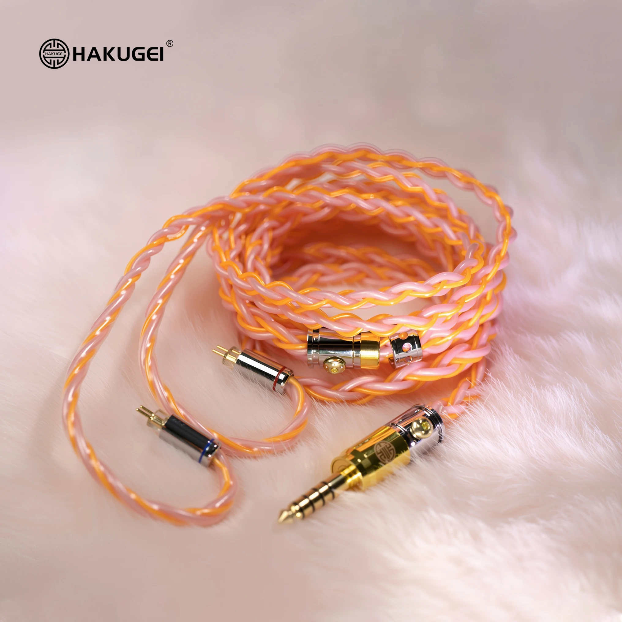 Hakugei Pink Haze Moon Litz Silver Plated 7N OCC Hifi Music Upgrade Earphone Cable Line 3.5 2.5 4.4 0.78 MMCX QDC