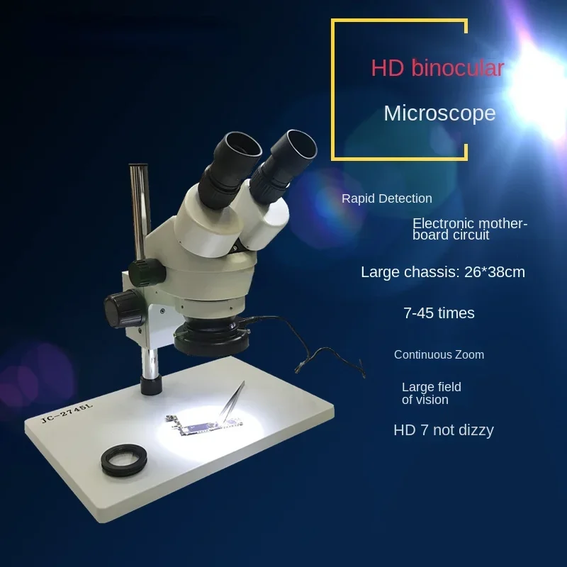 Mobile Phone Repair 7-45 Times HD Binocular Microscope Continuous Zoom LED Light Source