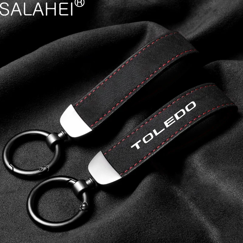 Suede Car Logo Keychain Pendant Jewelry Key Ring Chain Gifts For Seat Ibiza Leon Toledo Ateca Arona Cordoba Altea Alhambra Arosa