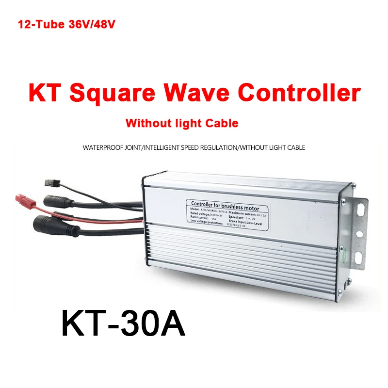 

Original Electric bicycle KT-30A Controller e-Bike 12-Tube 36V/48V KT Square Wave Controller Waterproof Joint,Without light wire