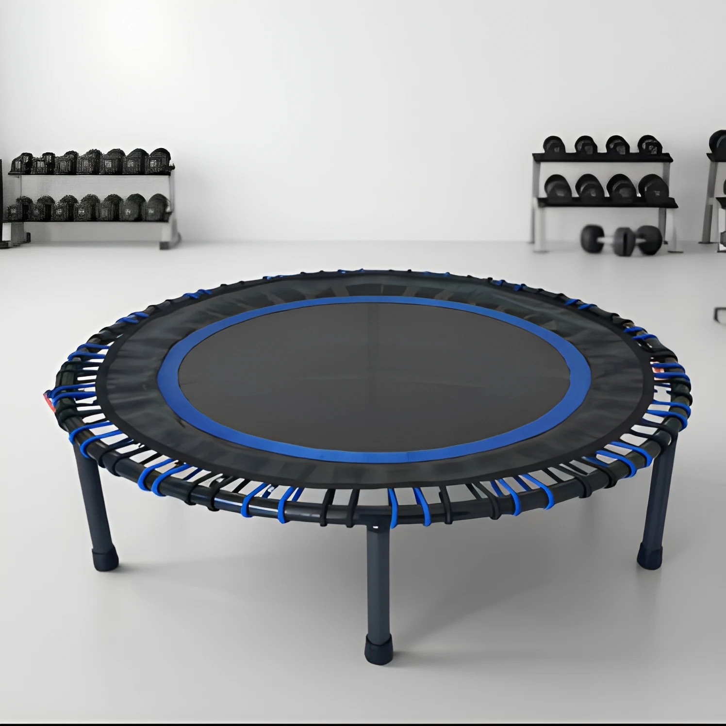 Fitness Trampoline with Bungee Cord-Indoor Mini Rebounder for Home Use 1m Diameter PP Jumping Mat Steel Frame for Boys Girls