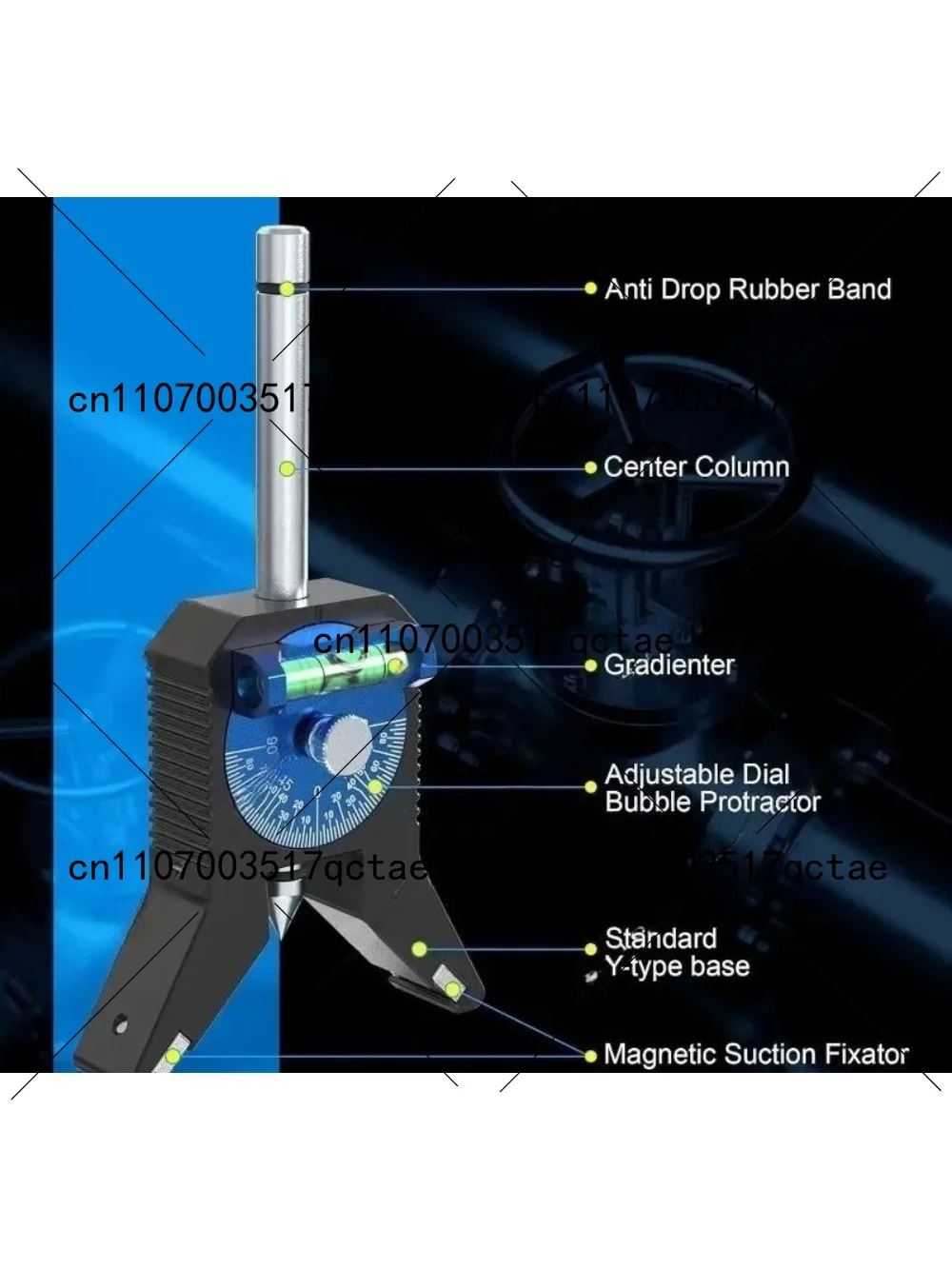 Pipeline Center Locator with Magnetic Center Positioning Head