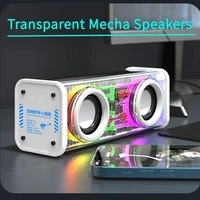 V8, altavoces mechas transparentes, 5,0 Bluetooth, Doble Diafragma bajo inalámbrico, Subwoofer, música, TWS RGB, Mini altavoz de fiesta