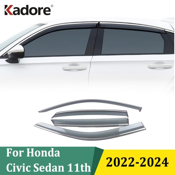 

Для Honda Civic Sedan 2022 2023 2024, дефлекторы окон, ветровое украшение, защита, вентиляционный козырек, дождевик, накладка, аксессуары для стайлинга автомобиля