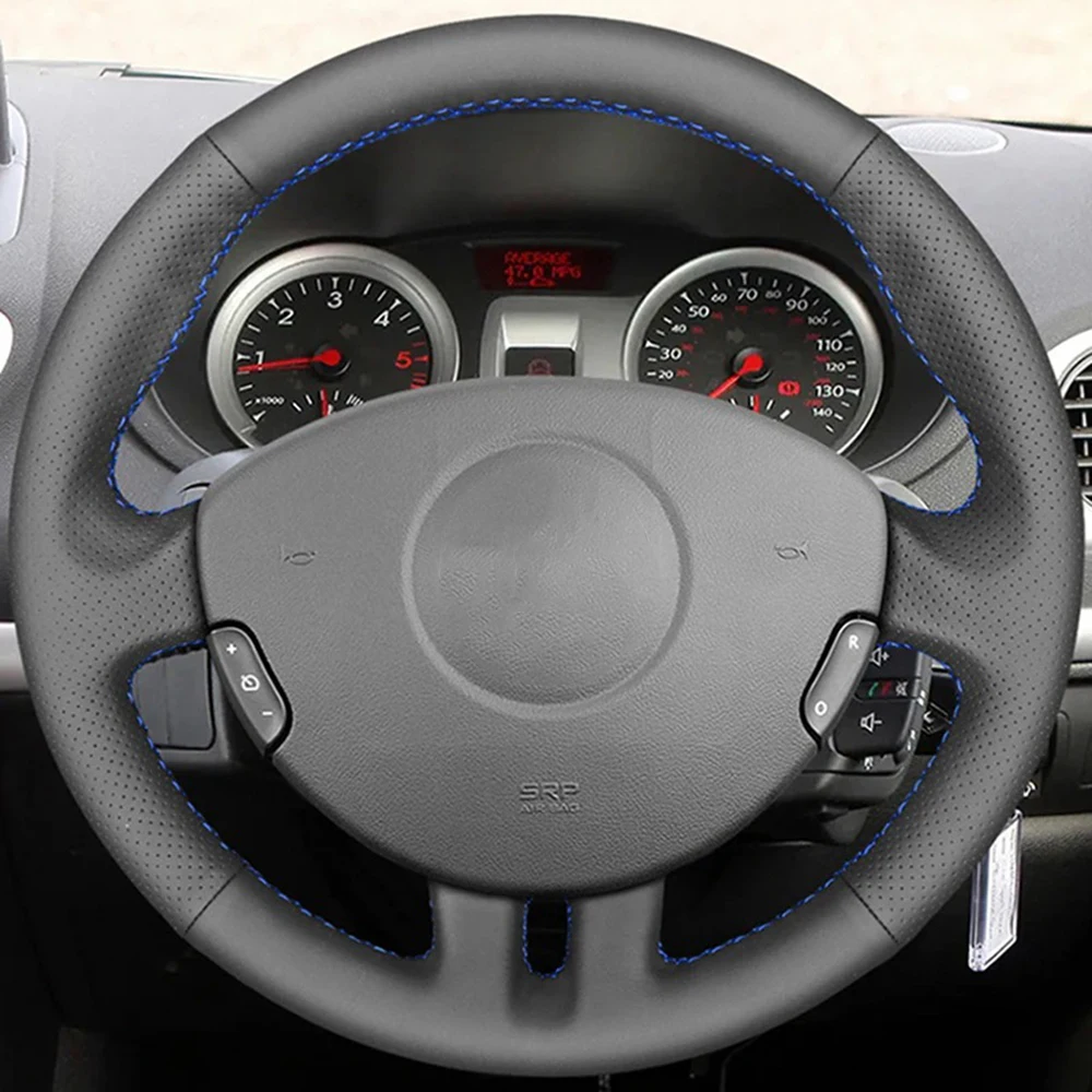 Maßgeschneiderte Auto-Lenkradabdeckung für Renault Clio 3 2005–2013, Clio 3 RS 2005–2013, Ledergeflecht, Original für Lenkrad