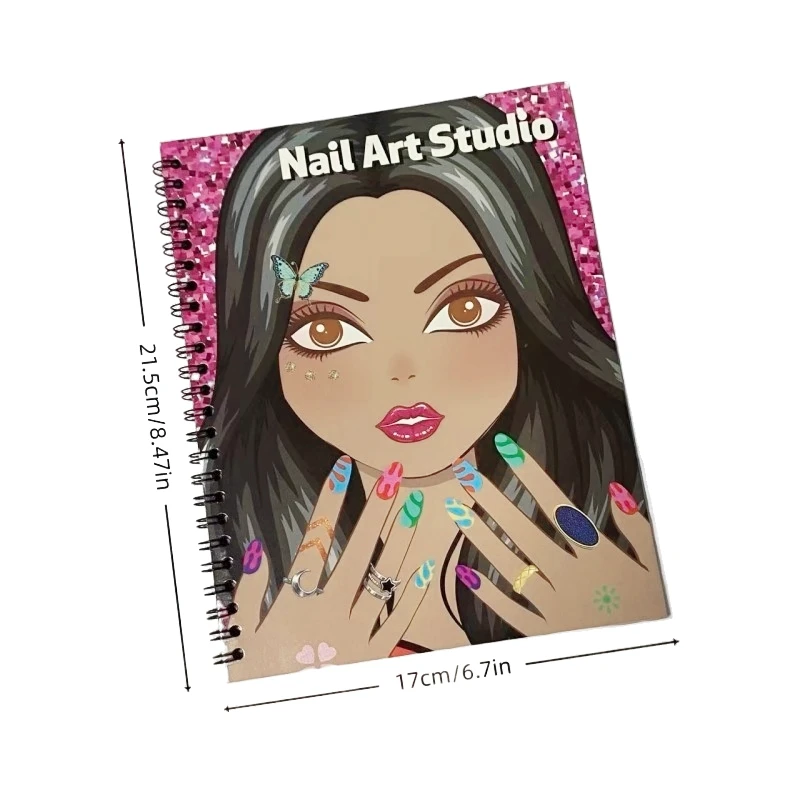 Enhance Creativity Nail Art Book with Stickers Coloring & Activity Book Fashion Exploration For Girls Party Favor Gift Book