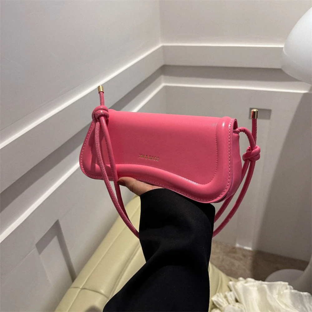 Ladies Shoulder Crossbody Bags PU Leather Women Underarm Bags Solid Color Small Top-handle Bags Purse Female Daily Handbags