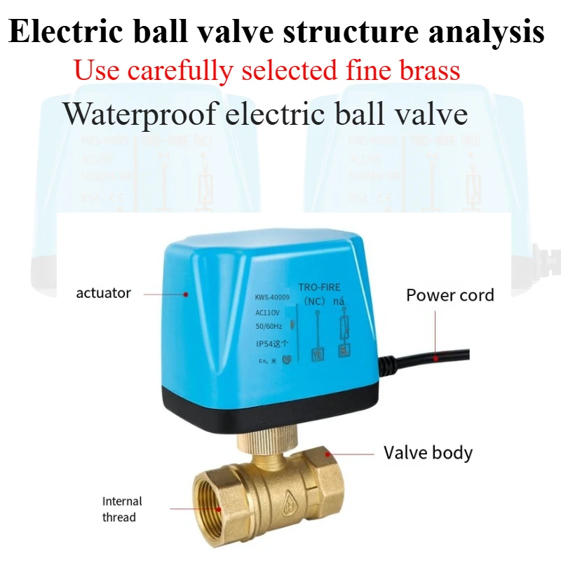 Electric Ball Valve Three-wire Two-line One-control Solar Central Air Conditioning Fan Coil Electric Two-way Valve