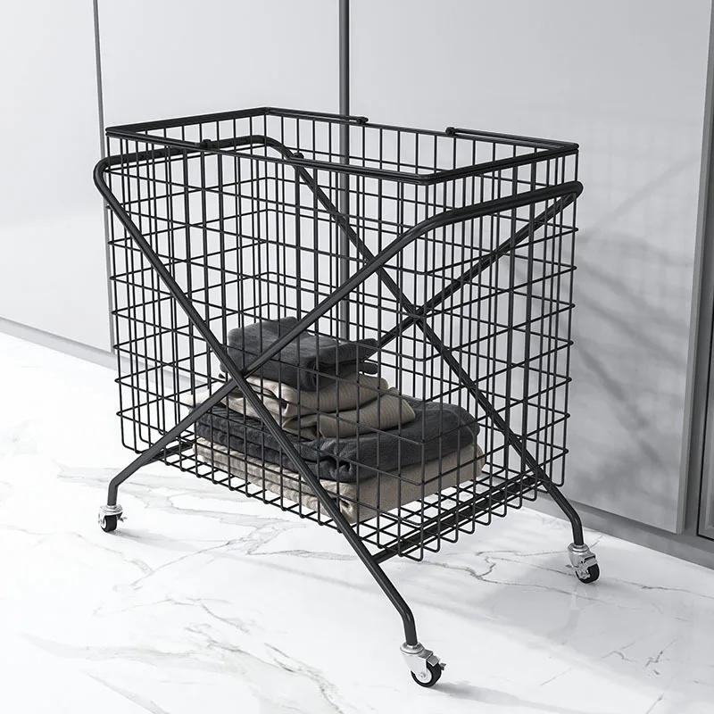 

Nordic Wrought Iron Laundry Baskets Dirty Clothes Basket Toy Clothes Storage Bathroom Basket With Wheels metal basket Household