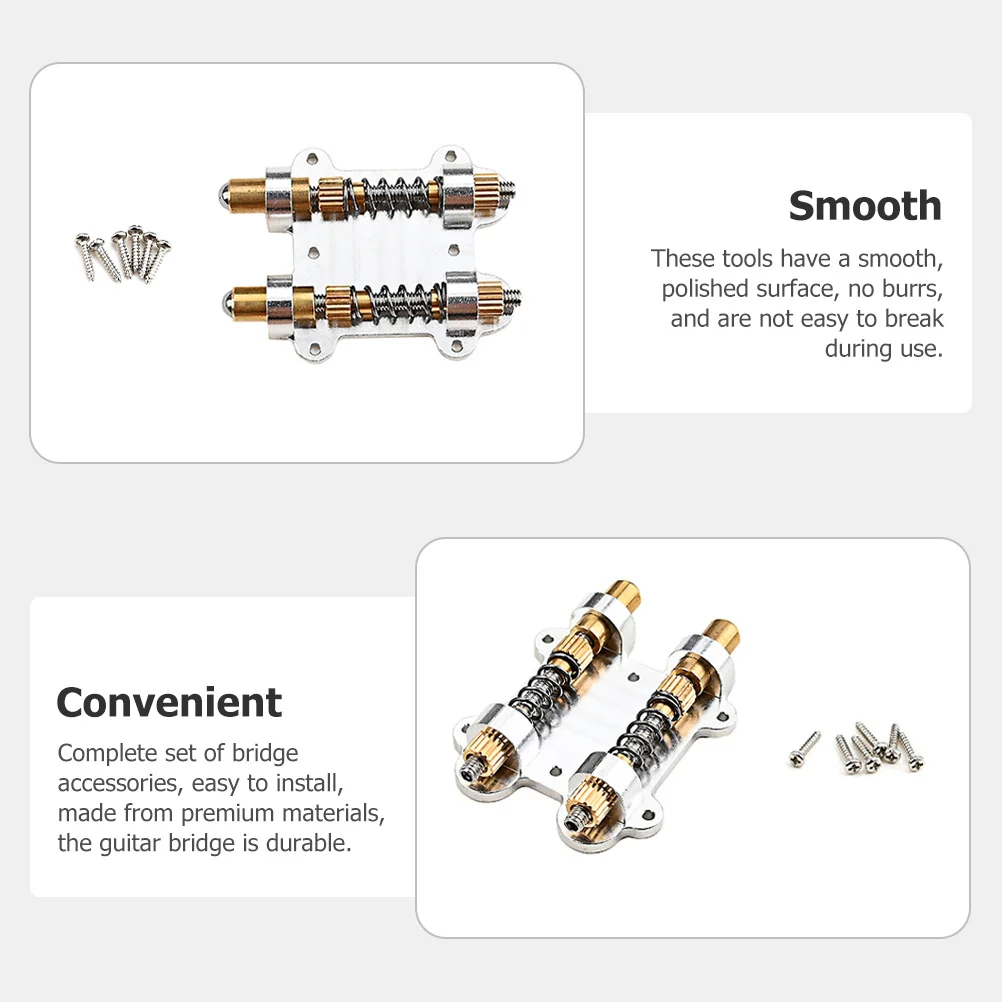 

1Set Electric Guitar Tremolo Bridge Saddle Bright Gold Durable Replacement Kit Stable Guitar Parts Tremolo Bridge Saddle