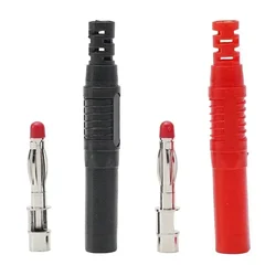 2pcs Insulated Safety 4mm Male Banana Plug DIY Connectors Instrument Test Plug 4mm Straight Wire Solder DIY Connector For Weldin