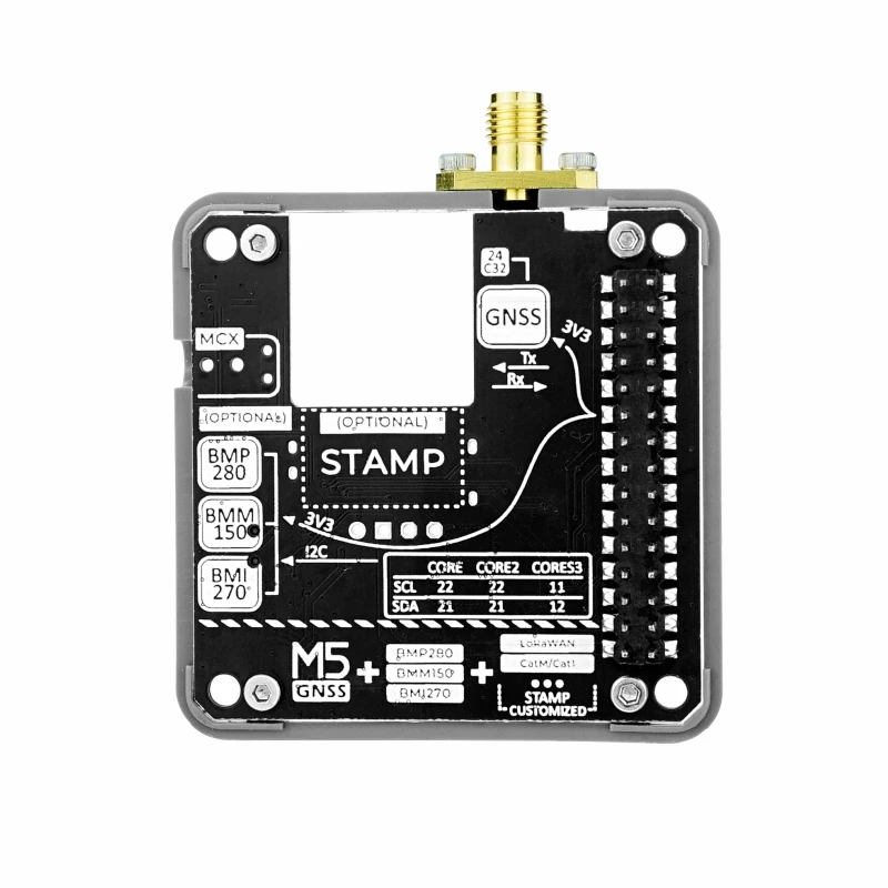 Modul GNSS resmi M5Stack dengan tekanan barometrik, IMU, sensor Magnetometer (NEO-M9N, BMP280, BMI270, BMM150)