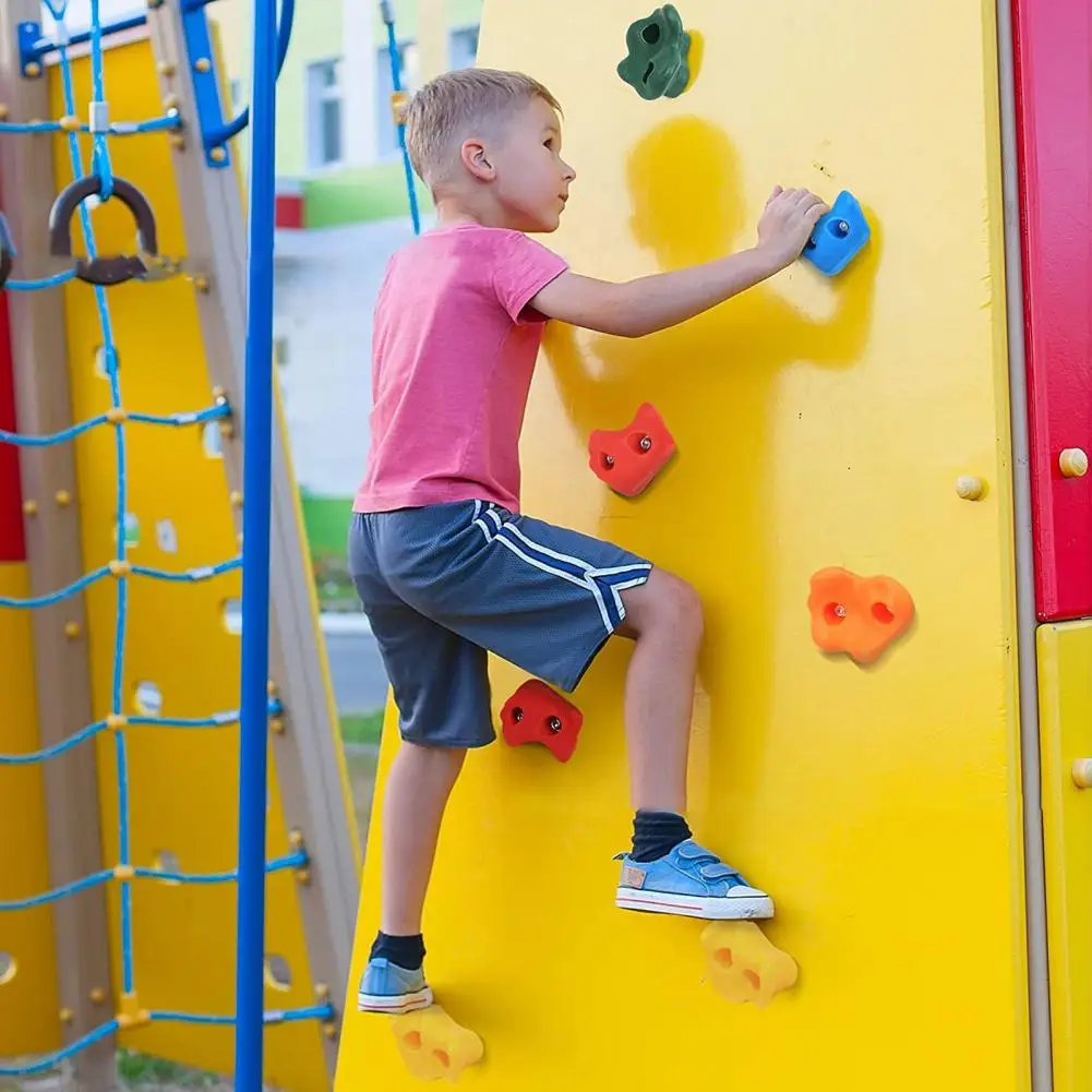 Indoor Outdoor Playground Rock Wall Grips, Rock Climbing Holds With Mounting Screws For Kids Adults 230Lbs Capacity
