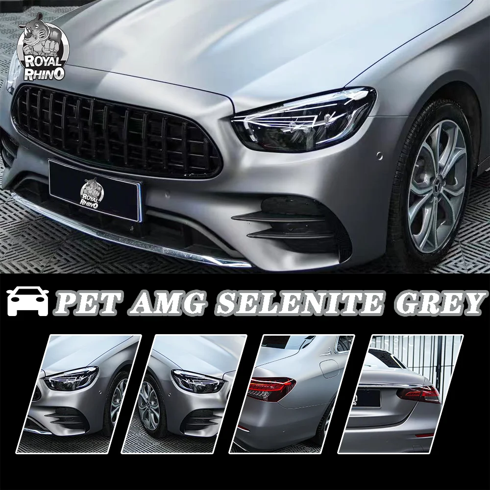 High Quality 1.52*18M PET AMG Selenite Grey Matte Auto Decoration Film Vehicle Wrap Car Vinyl Wrap