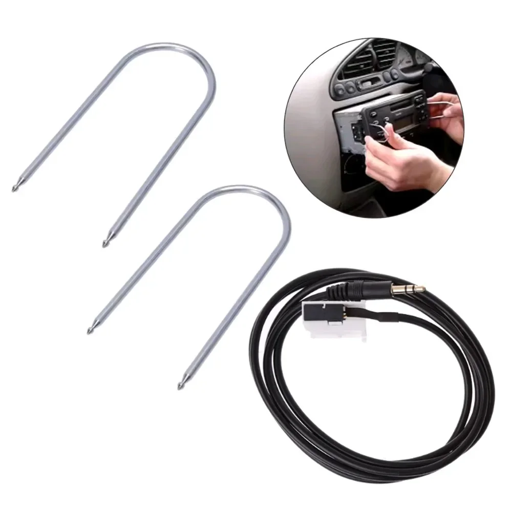 3.5mm Audio Cable AUX Cable with Radio Removal Tools for Peugeot 307 307CC 308 408 407 507 607 807 1007 C2 C5 Citroen RD4