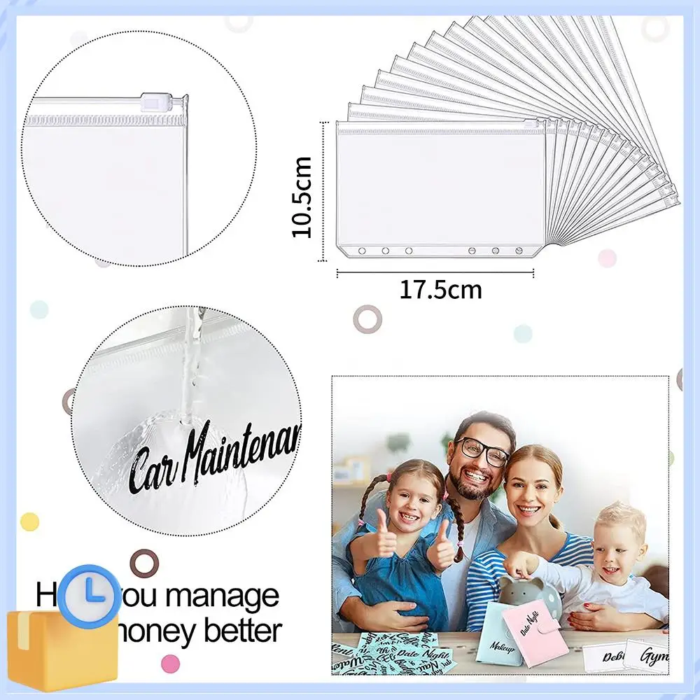 Popular A6 Binder Pockets Zipper Folders With Cash Envelope Labels Stickers Budget Envelopes Labels For Budget Finance Planners
