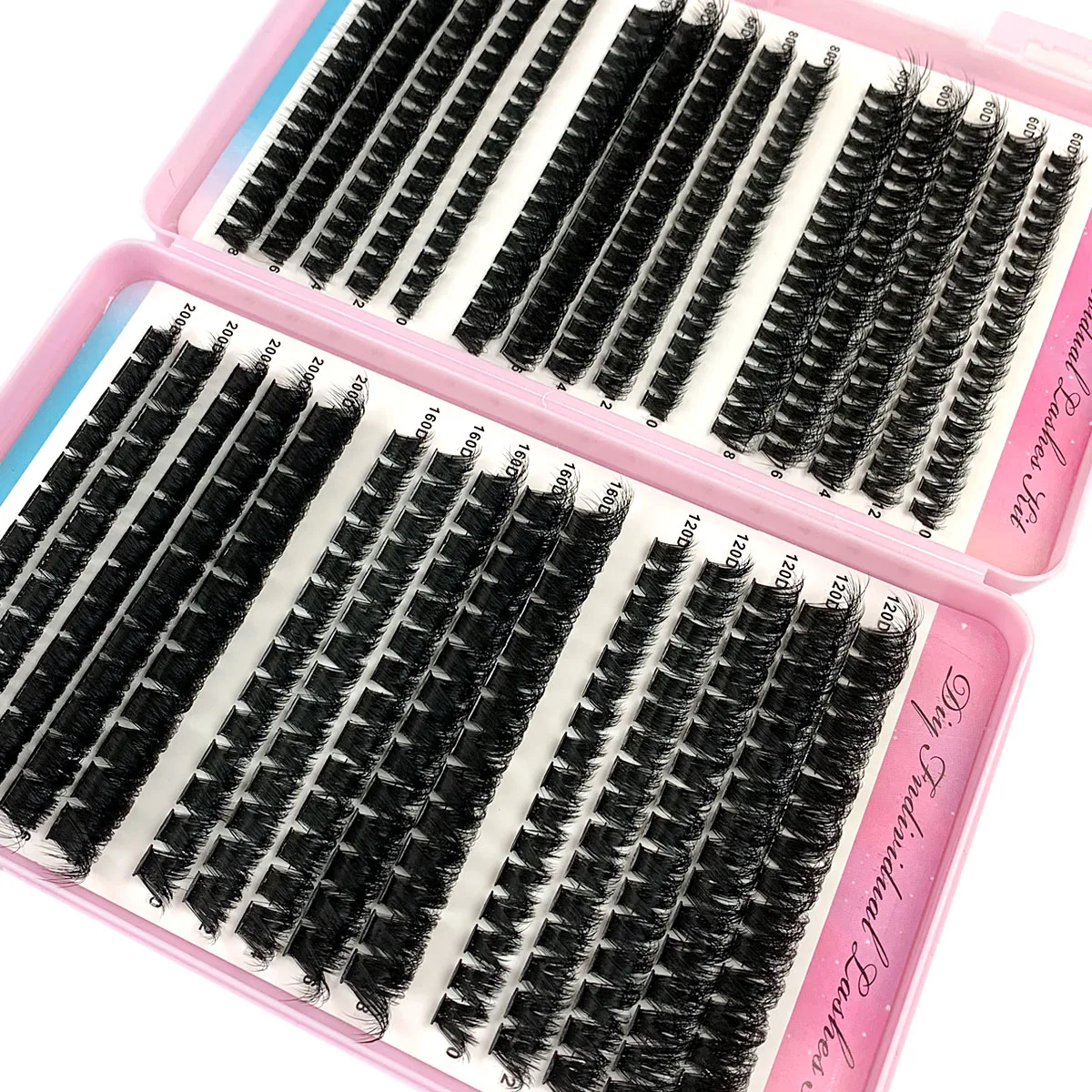 UMIRYAO 200D-60D libro per ciglia ciglia finte a grappolo singolo 500 pezzi ciglia spesse e soffici ciglia sottili 0,07 mm 10-18 mm di lunghezza mista