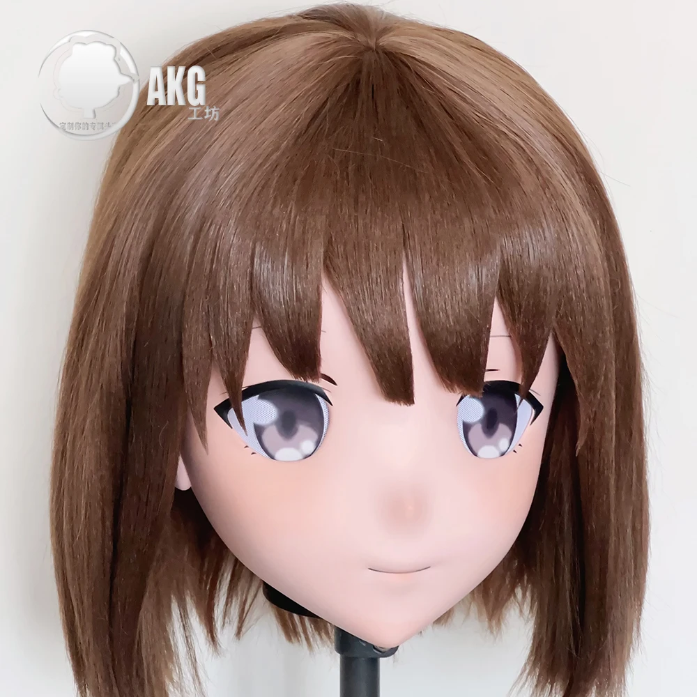 (AL245) Customize Character Crossdress Female/Girl Resin Half/Full Head With Lock Cosplay Japanese Anime Game Role Kigurumi Mask