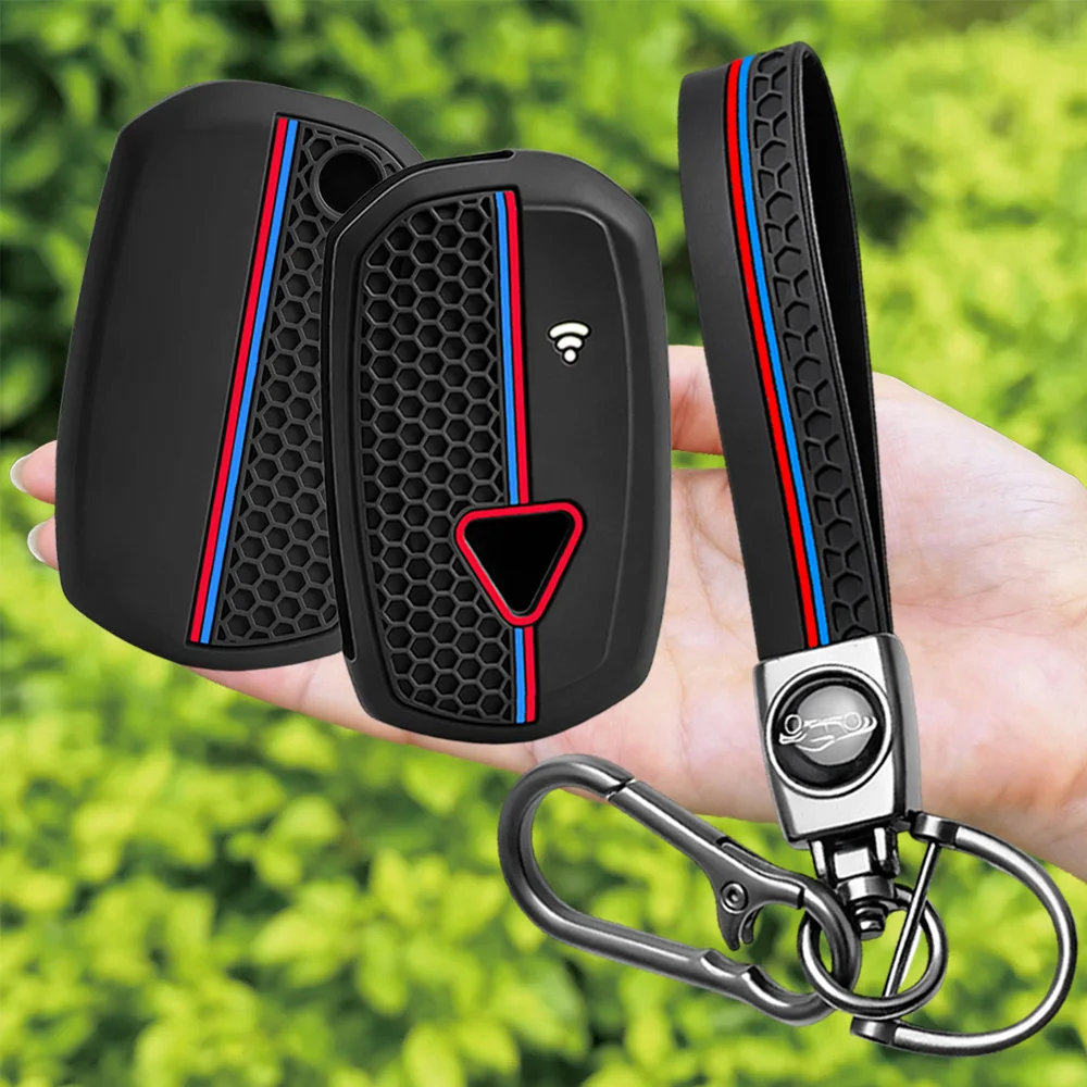 Silicone Key Protection Motorcycle Key Cover for Triumph Speed Triple XC XE Scramble 1200 Rocket III Key Case Holder Keychain