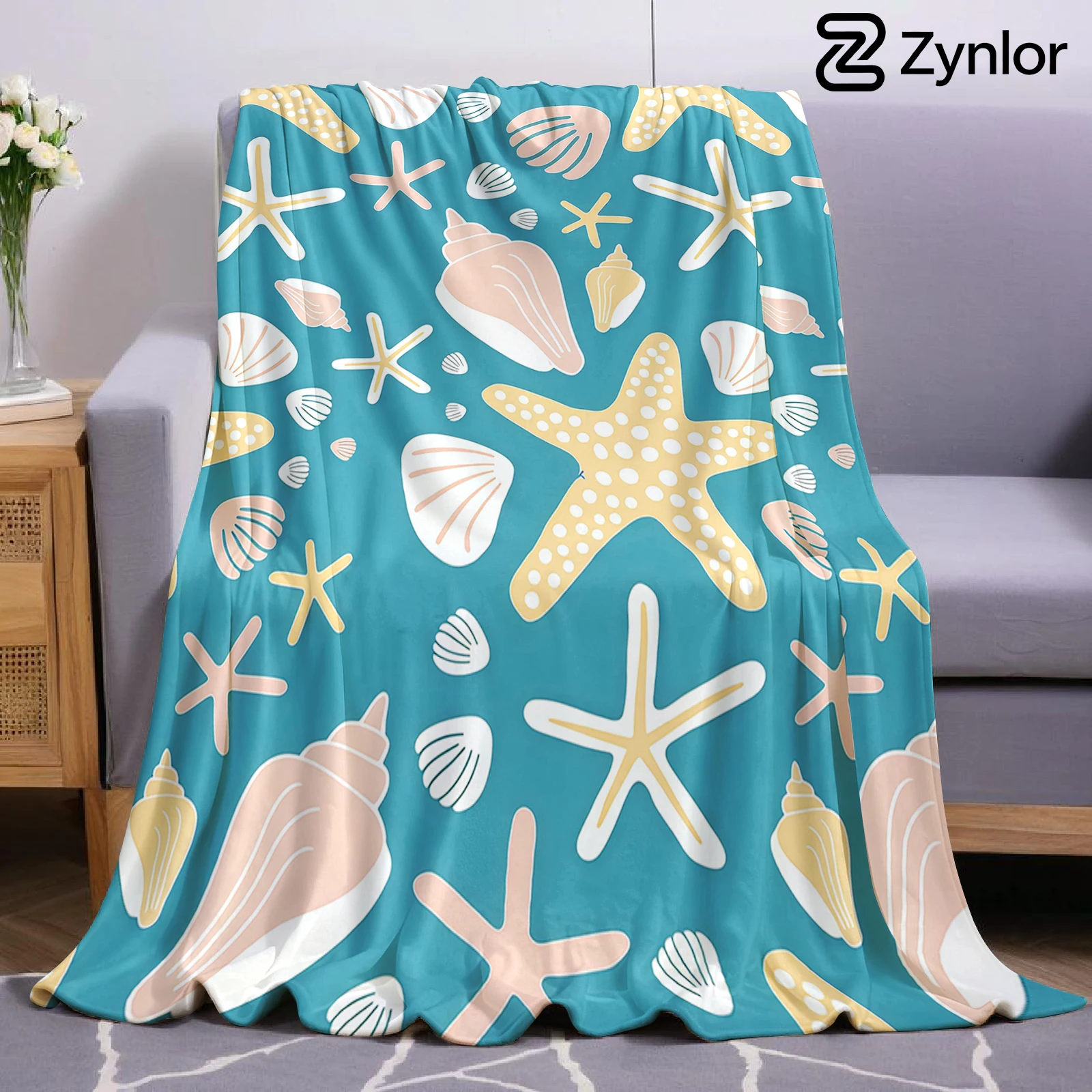Tropical Coastal Paradise (4) Lightweight Microfiber Soft Fleece Blanket Warm Cozy Throw for Bed Sofa Office Travel All Season