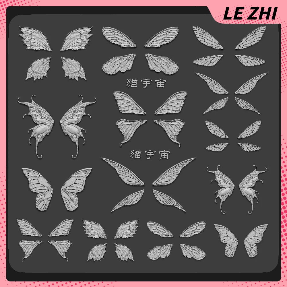 

1Pcs Insect Wings Butterfly 3D Acrylic Nails Art Carving Mold Decorations Diy Design Silicone Manicure Template Mould Gifts