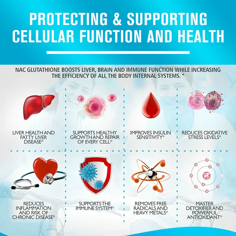 NAC N-Acetyl-Cysteine - Cardiovascular, Antioxidant, Liver Detox + Immune Support Supplement - Supports Glutathione Synthesis