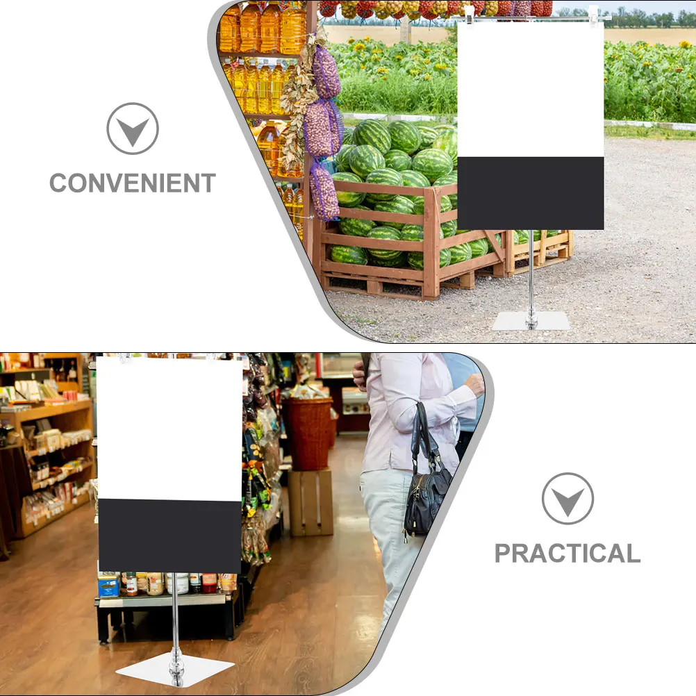 

2pcs Banner Stand Display Poster Holder Adjustable Clips for Retail Vendors T Shaped Sign Stand Exhibitions Indoors Outdoors