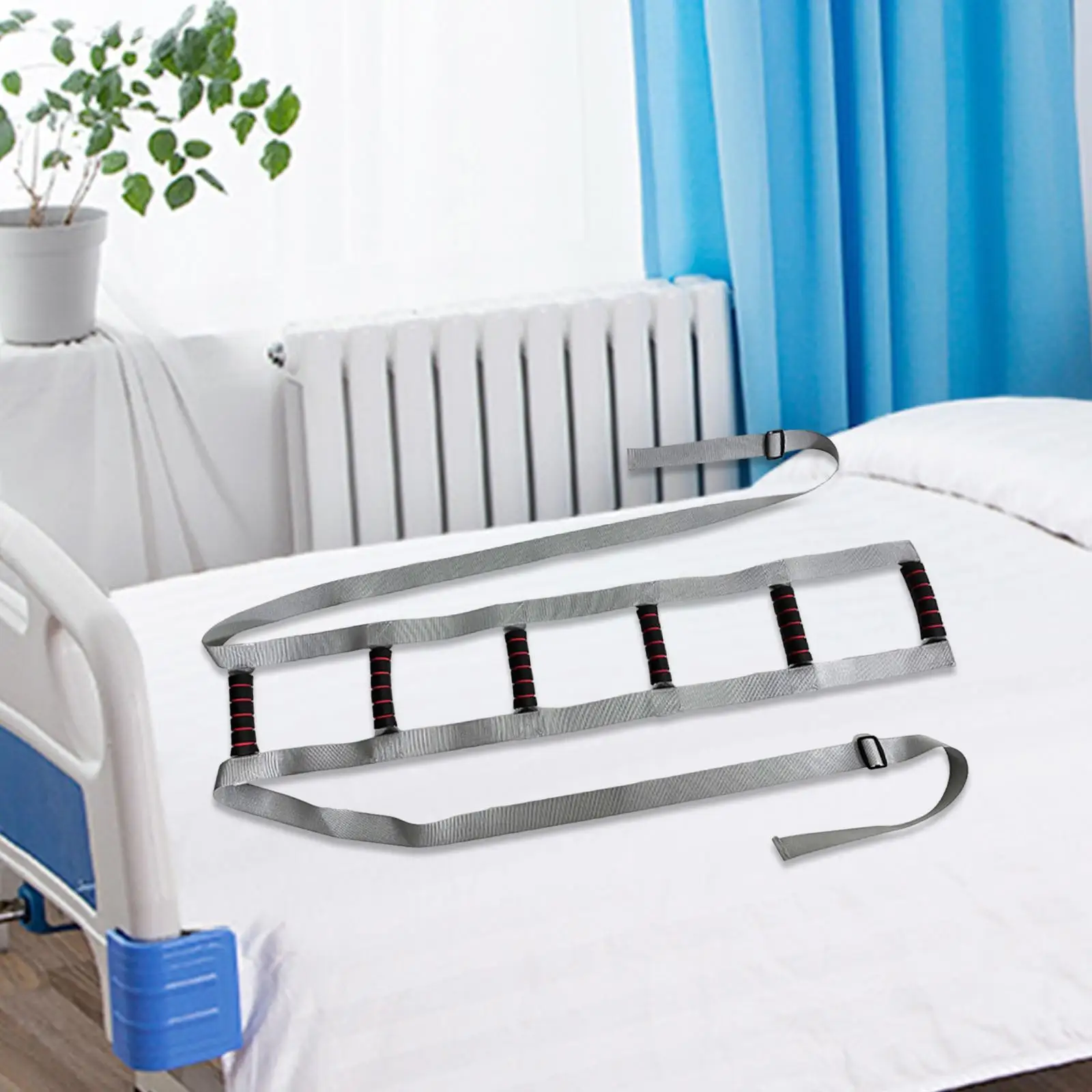 Adjustable Sit Up Helper Bed Rope Ladder Strap Portable Nonslip Rubber Handle Support Device for Spinal Injury Patients