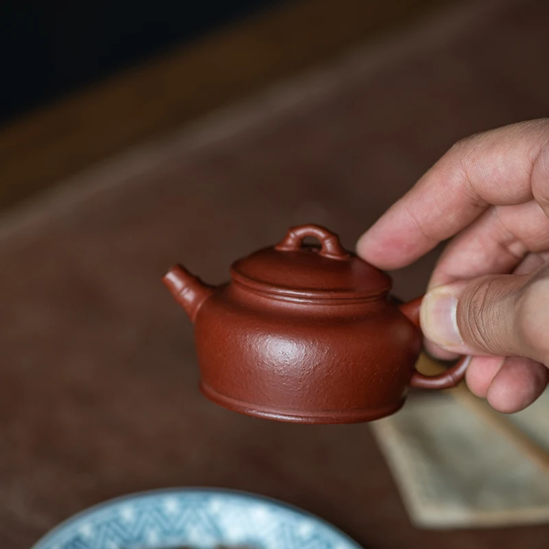 Yixing Purple Clay Teapot Tea Set Raw Ore Dahongpao Tea Cinnabar Sand Chinese Antique Bamboo Pot Customized by Taiwanese Merchan