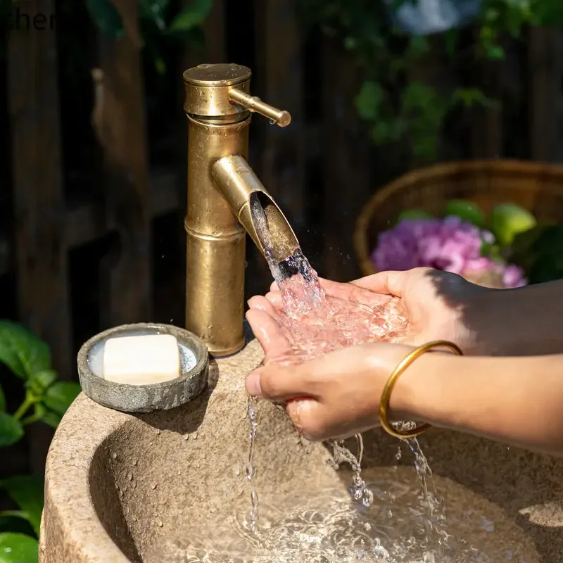 H1  Imitation Stone Wash Basin Outdoor Integrated Vegetable Washing Basin Faucet Style Sink Courtyard Villa