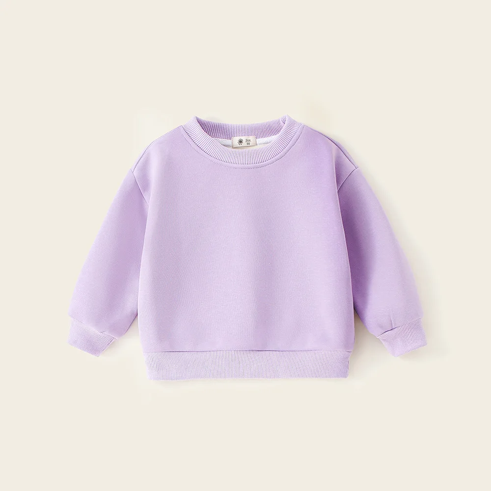 Kinder Jungen Sweatshirts Herbst Winter Verdickte Integrierte Fleece Solide Baby Jungen Pullover Einfache Vielseitige Kleinkind Jungen Top – Detail 4